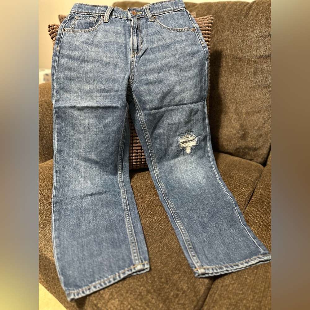 Old Navy high-rise slouchy straight 12 yo girl’s denim.